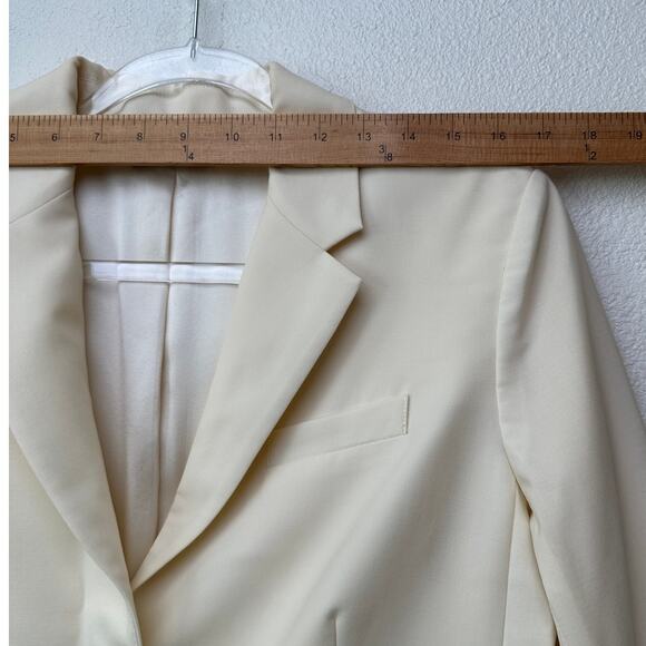 The Row Cream Wool-Silk Two-Button Blazer Jacket Women’s 14 - Picture 13 of 13